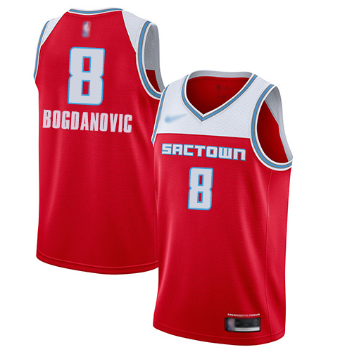 Men's Nike Sacramento Kings #8 Bogdan Bogdanovic Red NBA Swingman City Edition 2019 20 Jersey
