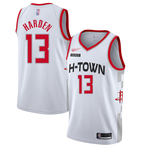 Men's Nike Houston Rockets #13 James Harden White Basketball Swingman City Edition 2019-20 Jersey