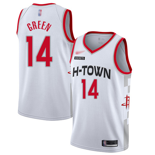Men's Nike Houston Rockets #14 Gerald Green White Basketball Swingman City Edition 2019-20 Jersey