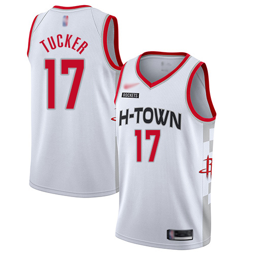 Men's Nike Houston Rockets #17 PJ Tucker White Basketball Swingman City Edition 2019-20 Jersey