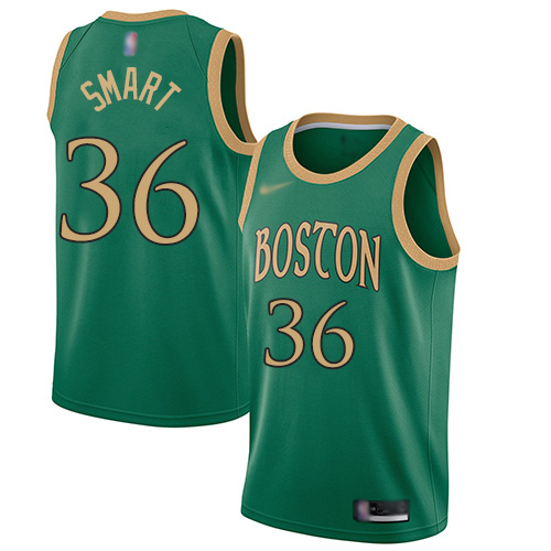 Men's Nike Boston Celtics #36 Marcus Smart Green Basketball Swingman City Edition 2019 20 Jersey