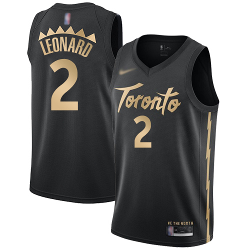 Men's Nike Toronto Raptors #2 Kawhi Leonard Black Basketball Swingman City Edition 2019 20 Jersey