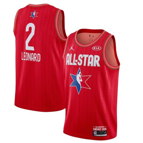 Men's Los Angeles Clippers #2 Kawhi Leonard Red 2020 NBA All-Star Game Swingman Finished Jersey