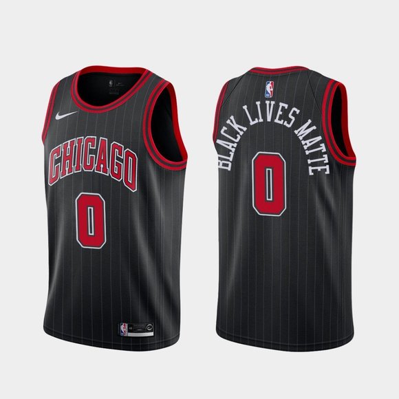 Chicago Bulls #0 Coby White BLM Jersey Black