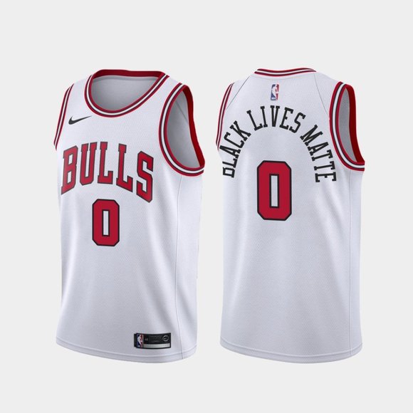 Chicago Bulls #0 Coby White BLM Jersey White