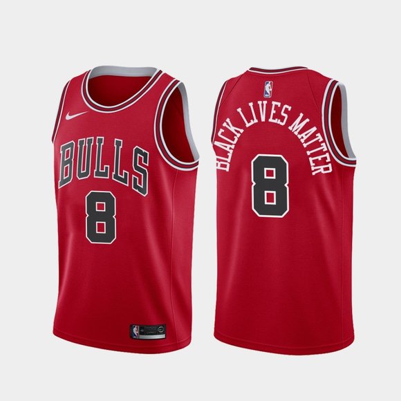 Chicago Bulls #8 Zach LaVine BLM Jersey Red