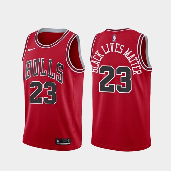Chicago Bulls #23 Michael Jordan BLM Jersey Red