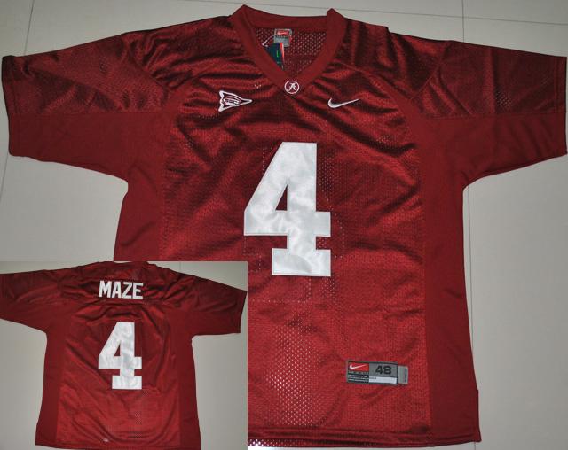 Alabama Crimson Tide 4 Marquis Maze Red College Football Jersey