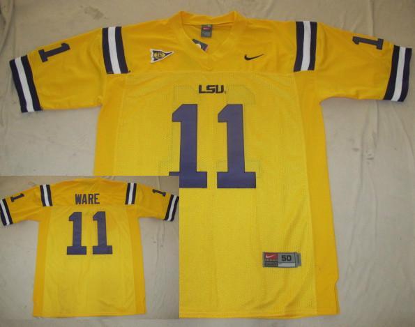LSU Tigers 11 Spencer Ware Yellow College Football Jersey