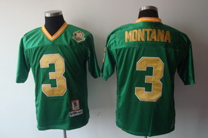 Notre Dame Fighting Irish 3 Joe Montana 30th Anniversary Green NCAA Jerseys