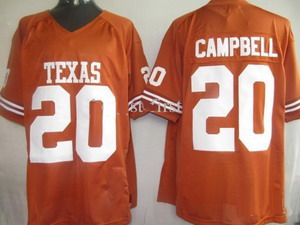 Texas Longhorns 20 Earl Campbell Orange NCAA Jerseys