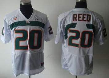 Miami Hurricanes 20 Reed White NCAA Jerseys