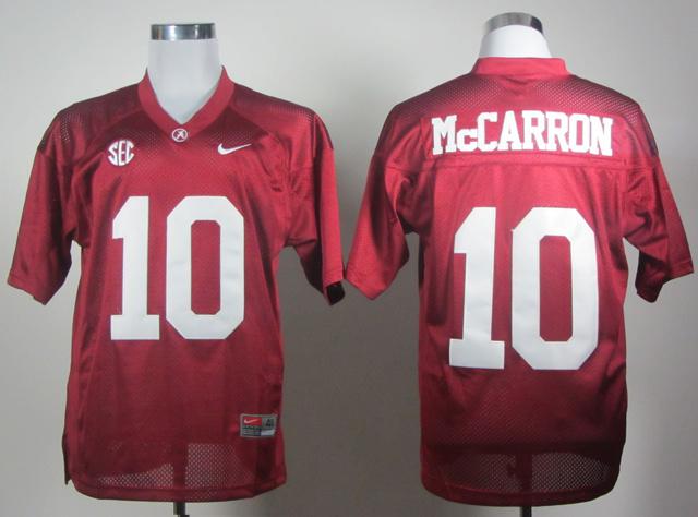 Alabama Crimson Tide 10 AJ McCarron 2012 SEC Patch Red College Football NCAA Jersey