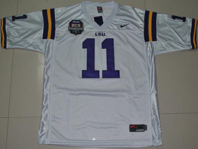 LSU Tigers 11 Spencer Ware White 2012 BCS Patch College Football Jersey