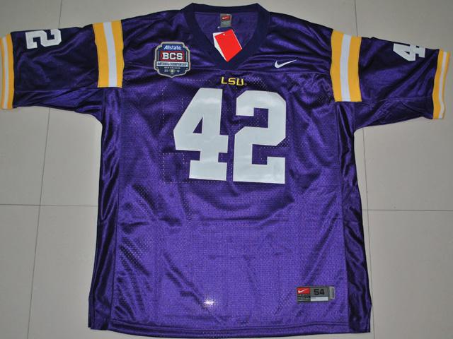 LSU Tigers 42 Michael Ford Purple 2012 BCS Patch College Football Jersey