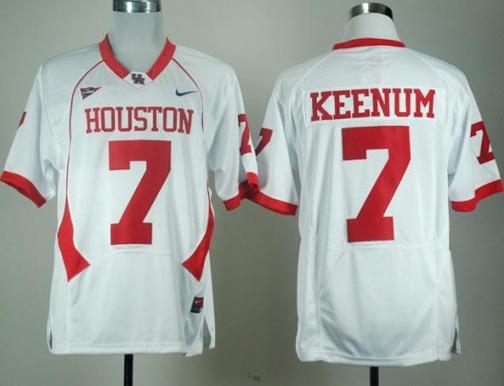 Houston Cougars 7# Case Keenum Red C-USA Patch College Football NCAA Jersey