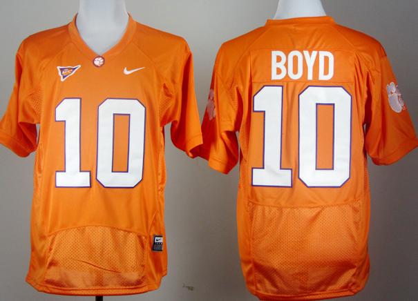 Clemson Tigers 10# Tajh Boyd Orange Pro Combat College Football NCAA Jersey