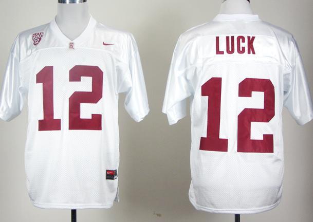 Stanford Cardinals 12# Andrew Luck White College Football NCAA Jersey