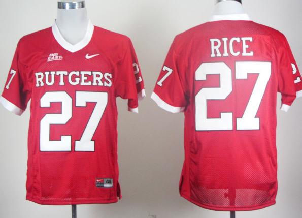 Rutgers Scarlet Knights 7# Ray Rice Red Big East Patch College Football Jersey
