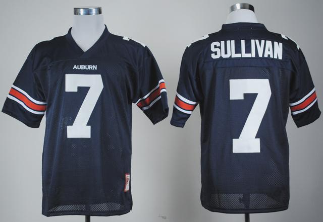 Auburn Tigers 7# Pat Sullivan Navy Blue College Football Throwback Jersey
