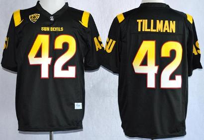 Arizona State Sun Devis (ASU) 42 Pat Tillman Black College Football NCAA Jerseys