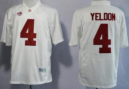 Alabama Crimson Tide 4 T.J Yeldon White College Football Limited NCAA Jerseys