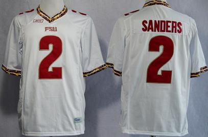 Florida State Seminoles FSU 2 Deion Sanders White College Football NCAA Jerseys
