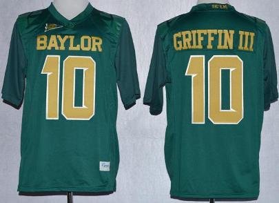 Baylor Bears Lache 10 Rebort Griffin Green College Football NCAA Jerseys