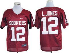 Oklahoma Sooners 12 Landry Jones Red College Football NCAA Jersey
