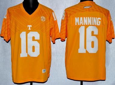 Tennessee Volunteers 16 Peyton Manning Orange College Football Techfit NCAA Jersey