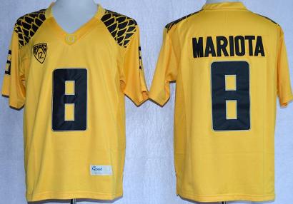 Oregon Duck 8 Marcus Mariot Yellow College Football Limited NCAA Jerseys
