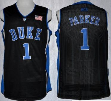 Duke Blue Devils 1 Jabari Parker Black NCAA Authentic Basketball Performance Jersey