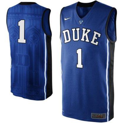 Duke Blue Devils 1 Jabari Parker Blue NCAA Authentic Basketball Performance Jersey
