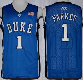 Duke Blue Devils 1 Jabari Parker Blue NCAA Authentic Basketball Performance Jersey