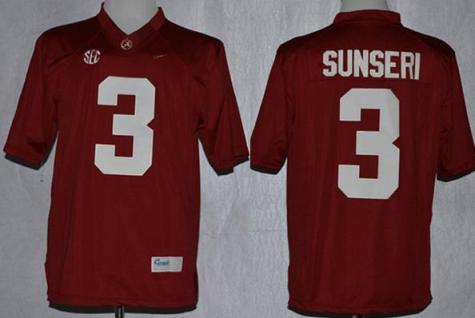Alabama Crimson Tide 3 Vinnie Sunseri Red Limited College Football NCAA Jerseys