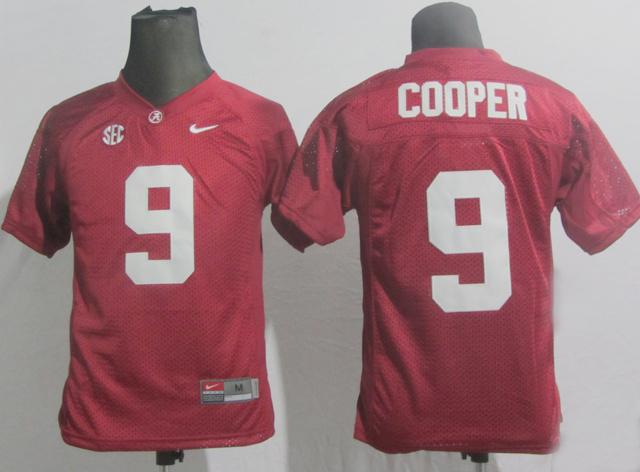 Kids Alabama Crimson Tide 9 Amari Cooper Red College Football NCAA Jersey