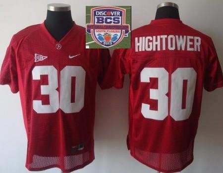 2013 BCS National Championship Alabama Crimson 30 Hightower Red NCAA Football Jersey