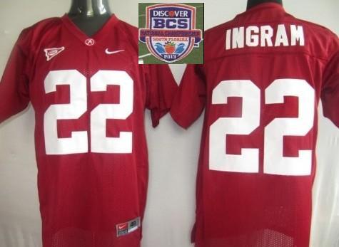2013 BCS National Championship Alabama Crimson 22 Ingram Red NCAA Football Jersey