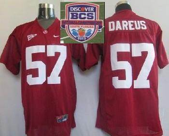 2013 BCS National Championship Alabama Crimson 57# DAREUS Red NCAA Football Jersey