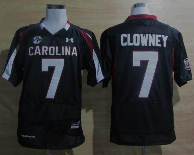 Under Armour South Carolina 7 Javedeon Clowney Black New SEC Patch College Football NCAA Jerseys