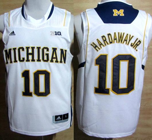 Michigan Wolverines 10 Tim Hardaway Big 10 Patch White College NCAA Basketball Jerseys