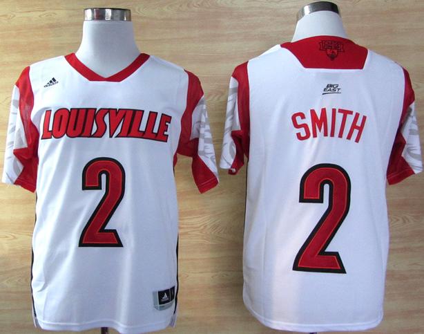 Louisville Cardinals 2 Russ Smith White College NCAA Jerseys