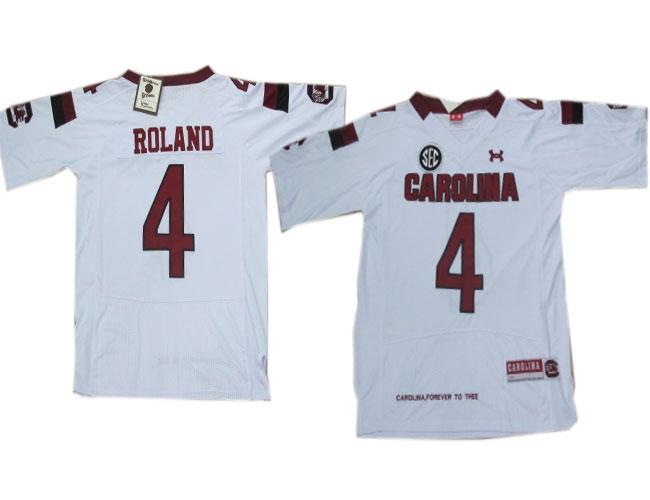 Under Armour South Carolina 4 Roland White New Style Jersey with New SEC Patch