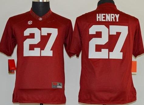 Kids Alabama Crimson Tide #27 Derrick Henry Red Stitched NCAA Jersey