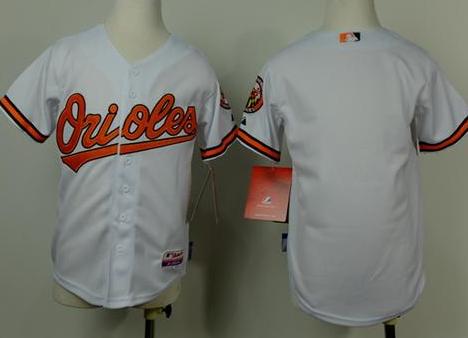Youth Baltimore Orioles Blank White Cool Base Stitched Baseball Jersey