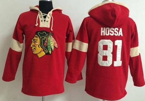 Chicago Blackhawks #81 Marian Hossa Red Pullover NHL Hoodie