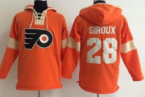 Philadelphia Flyers 28 Claude Giroux Orange Pullover NHL Hoodie