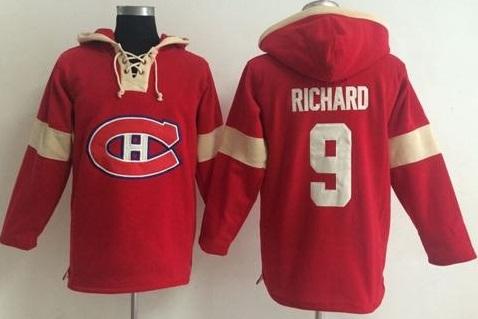 Montreal Canadiens 9 Maurice Richard Red Pullover NHL Hoodie