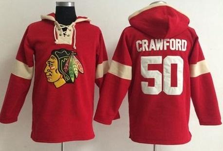 Chicago Blackhawks #50 Corey Crawford Red Pullover NHL Hoodie Chicago Blackhawks #50 Corey Crawford Red Pullover NHL Hoodie