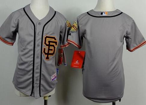 Youth San Francisco Giants Blank Grey Road 2 Cool Base Stitched Baseball Jersey